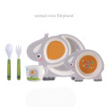 Natural bamboo fiber tableware sets for kids animal shaped